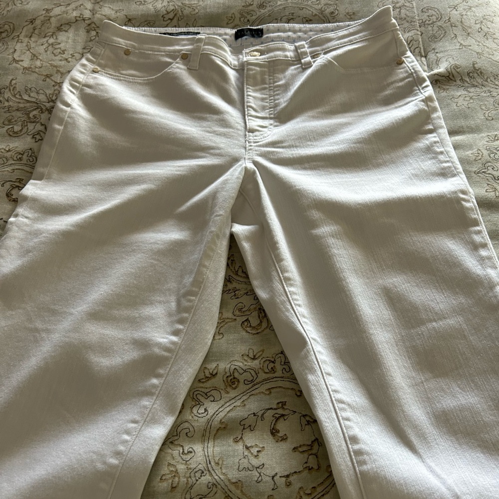 Talbots white pedal pusher jean. Never worn. Size 12